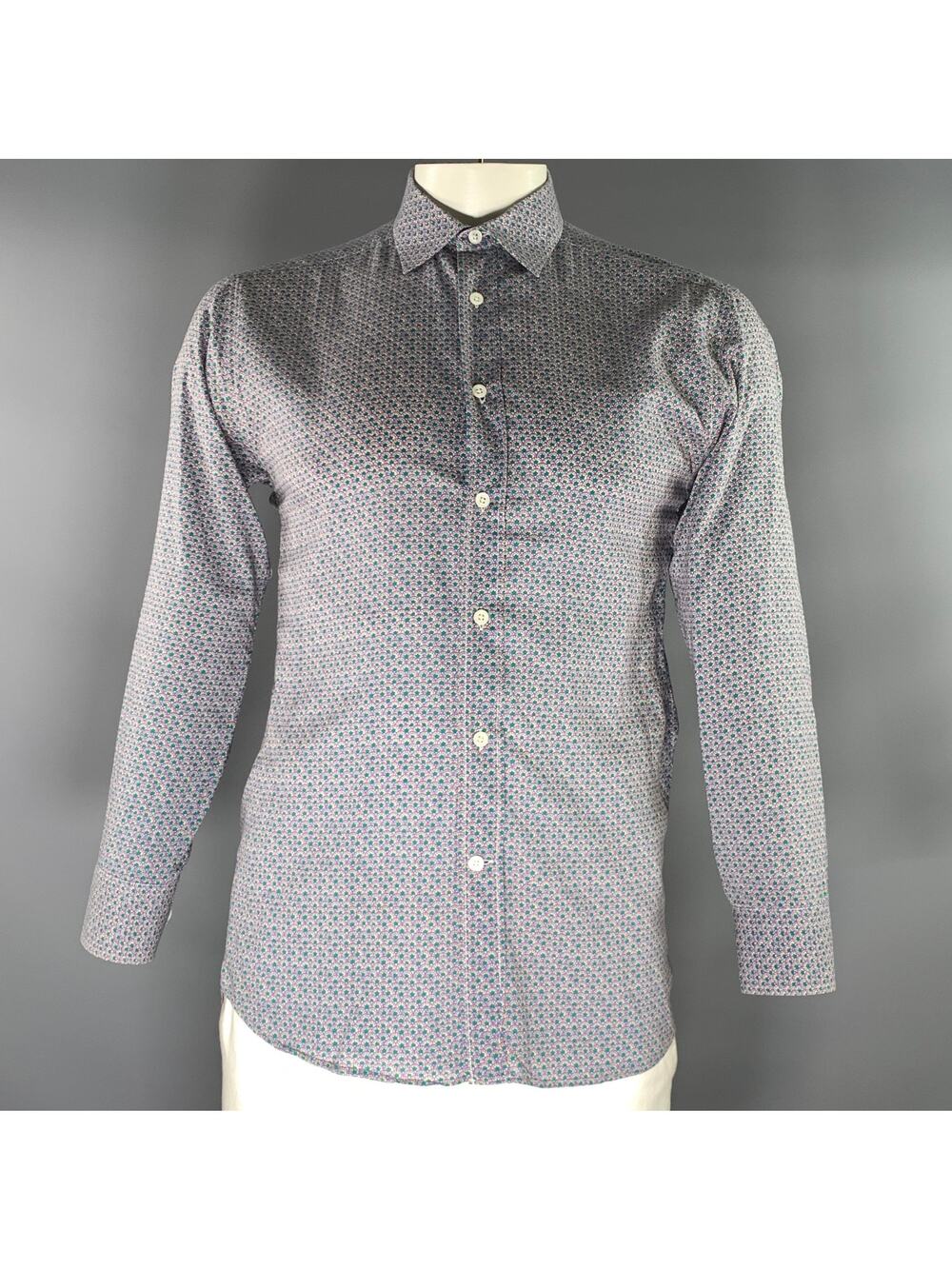 PAUL & JOE Size XL Purple Green & multi color Floral Button Up Long Sleeve Shirt